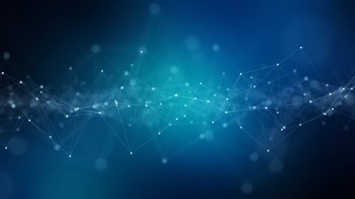 Abstract digital network connection blue background 3D rendering
